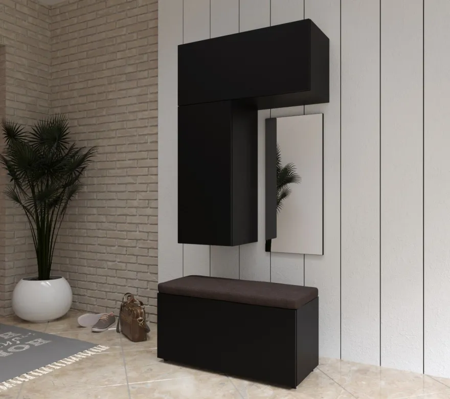 F10 Flur Dielenmöbel Garderobenschrank Dielenschrank Schuhschrank Flurmöbel Spiegel