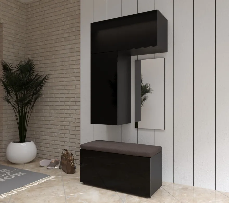 F10 Flur Dielenmöbel Garderobenschrank Dielenschrank Schuhschrank Flurmöbel Spiegel