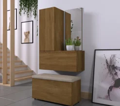 F15 Flur Dielenmöbel Garderobenschrank Dielenschrank Schuhschrank Flurmöbel Spiegel