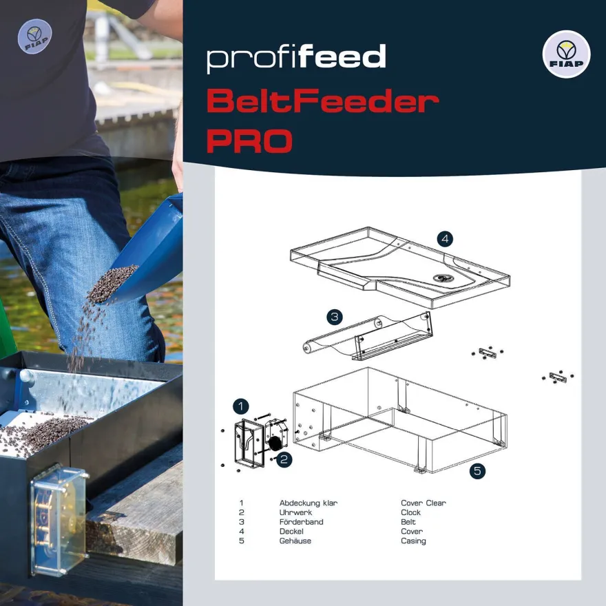FIAP profifeed BeltFeeder PRO 3 kg - Futterautomat - Fischfutterautomat - Teich