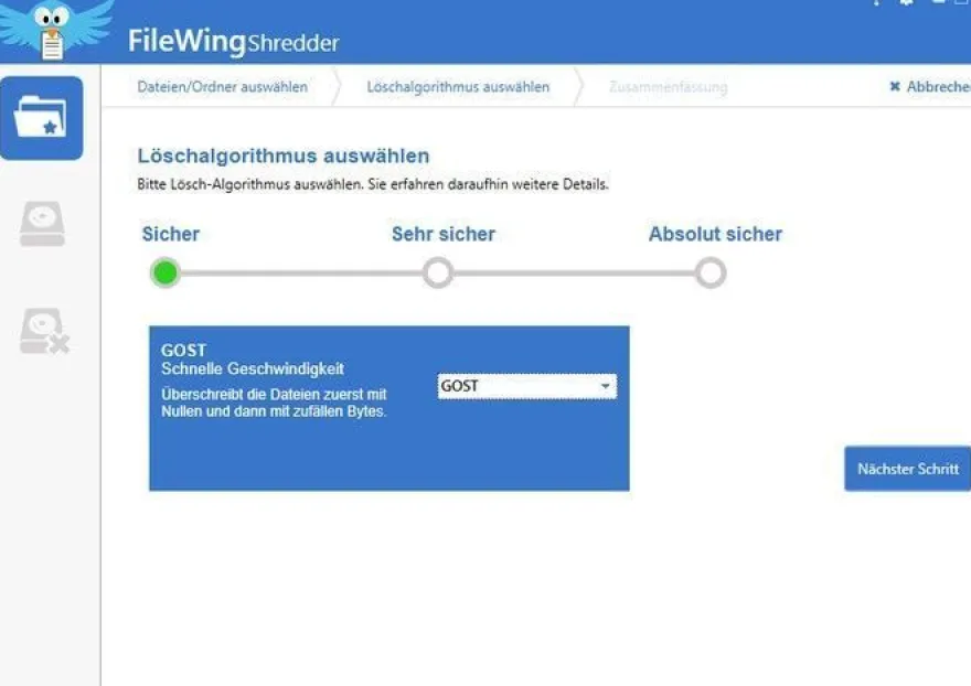 FileWing Shredder Pro - Daten shreddern, l�schen, sicher vernichten - ESD