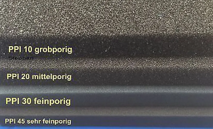 Filtermatte Filterschaum 50 x 50 x 5 cm PPI 10 / 20 / 30 / 45 Filter Koi Teich S