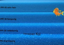 Filterschaum Filtermatte 25 X 25 X 2 cm grob, mittel, feinporig Koi Teich