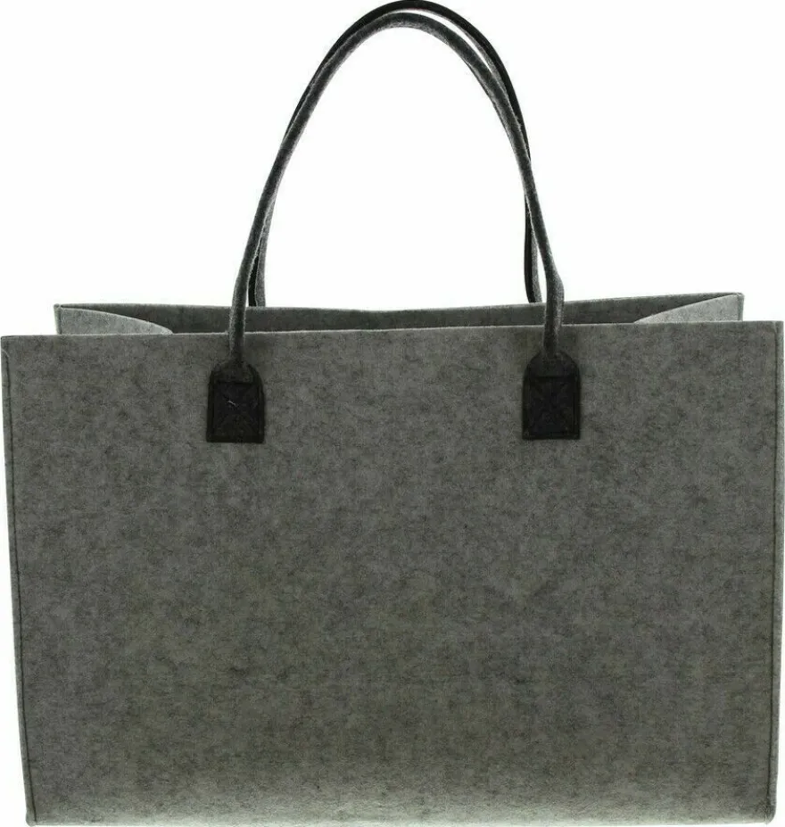 Filztasche Hirsch Hirschgeweih Hellgrau Dunkelgrau Tasche Aufbewahrungskorb 45cm