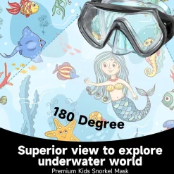 Findway Taucherbrille Kinder Schwimmbrille Schnorchelmaske 180°Panorama Anti