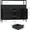 FirFurd Sideboard mit 3 Schubladen und 3 Türen, Küchenkommode, Buffetschrank