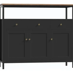 FirFurd Sideboard mit 3 Schubladen und 3 Türen, Küchenkommode, Buffetschrank