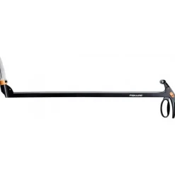 Fiskars Rasenkantenschere Servo-System GS46, Grasschere (schwarz, mit Stiel)