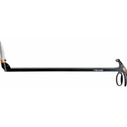 Fiskars Rasenkantenschere Servo-System GS46, Grasschere (schwarz, mit Stiel)