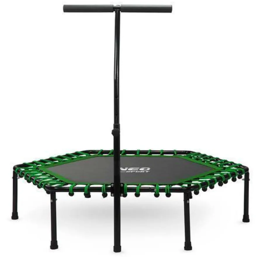 Fitness-Trampolin mit Haltegriff 127 cm Neo-Sport - sechseckig grün