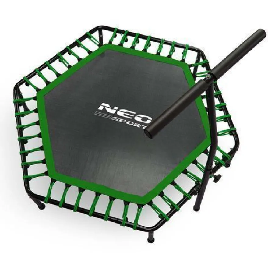 Fitness-Trampolin mit Haltegriff 127 cm Neo-Sport - sechseckig grün