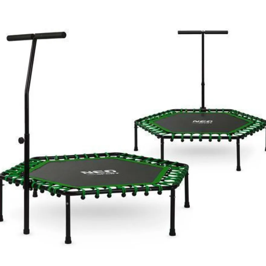 Fitness-Trampolin mit Haltegriff 127 cm Neo-Sport - sechseckig grün