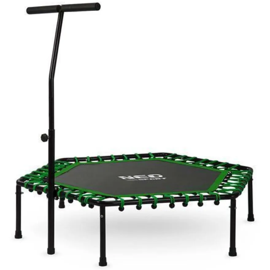 Fitness-Trampolin mit Haltegriff 127 cm Neo-Sport - sechseckig grün