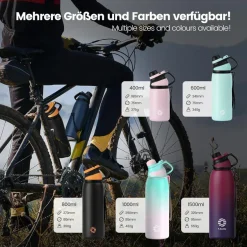 Fjbottle Edelstahl Trinkflasche Sport mit Magnetischem Deckel, 1500ml - Ideal