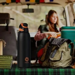 Fjbottle Edelstahl Trinkflasche Sport mit Magnetischem Deckel, 1500ml - Ideal