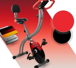 Fjoerdesports Senioren Heimtrainer, faltbarer Fahrradtrainer, Schwarz-Rot