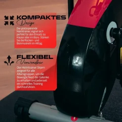 Fjoerdesports Senioren Heimtrainer, faltbarer Fahrradtrainer, Schwarz-Rot