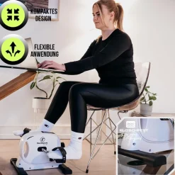 Fjordesports Pedaltrainer, Arm- & Beintrainer für zu Hause, leiser Mini-Heimtrainer