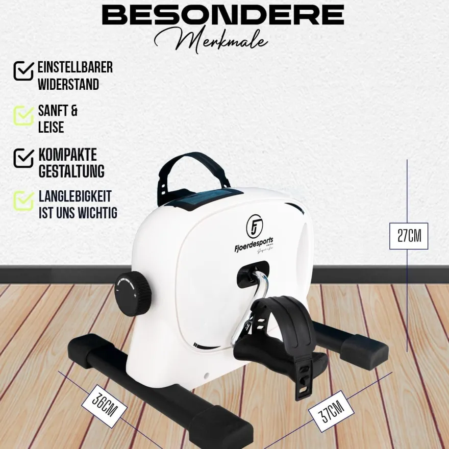 Fjordesports Pedaltrainer, Arm- & Beintrainer für zu Hause, leiser Mini-Heimtrainer