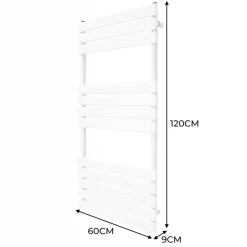Flachheizkörper Handtuchheizkörper 1200 x 600mm Handtuchwärmer Bad Weiß