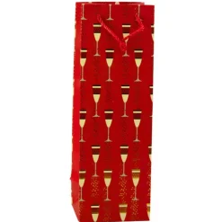 Flaschen-Geschenktüte Gläser-Motiv 36 x 12 x 10 cm