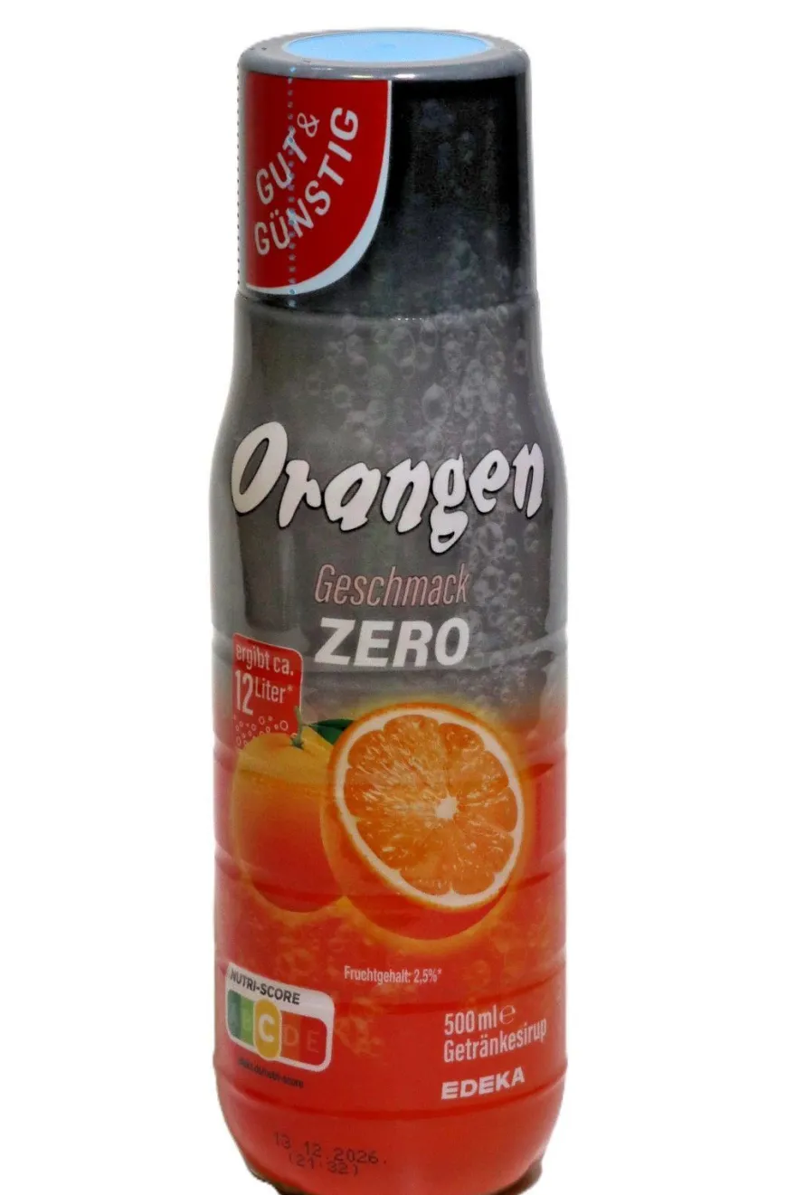 18 Flaschen Gut &Günstig Orangen Zero Getränkesirup Konzentrat Sprudler 500ml