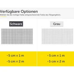 Fliegengitter Reparatur Klebeband Set 2m - Stark Selbstklebend Glasfaser für