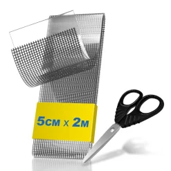 Fliegengitter Reparatur Klebeband Set 2m - Stark Selbstklebend Glasfaser für