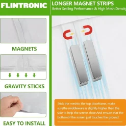 Flintronic Fliegengitter Tür Magnet 90x220cm - Insektenschutz Vorhang für