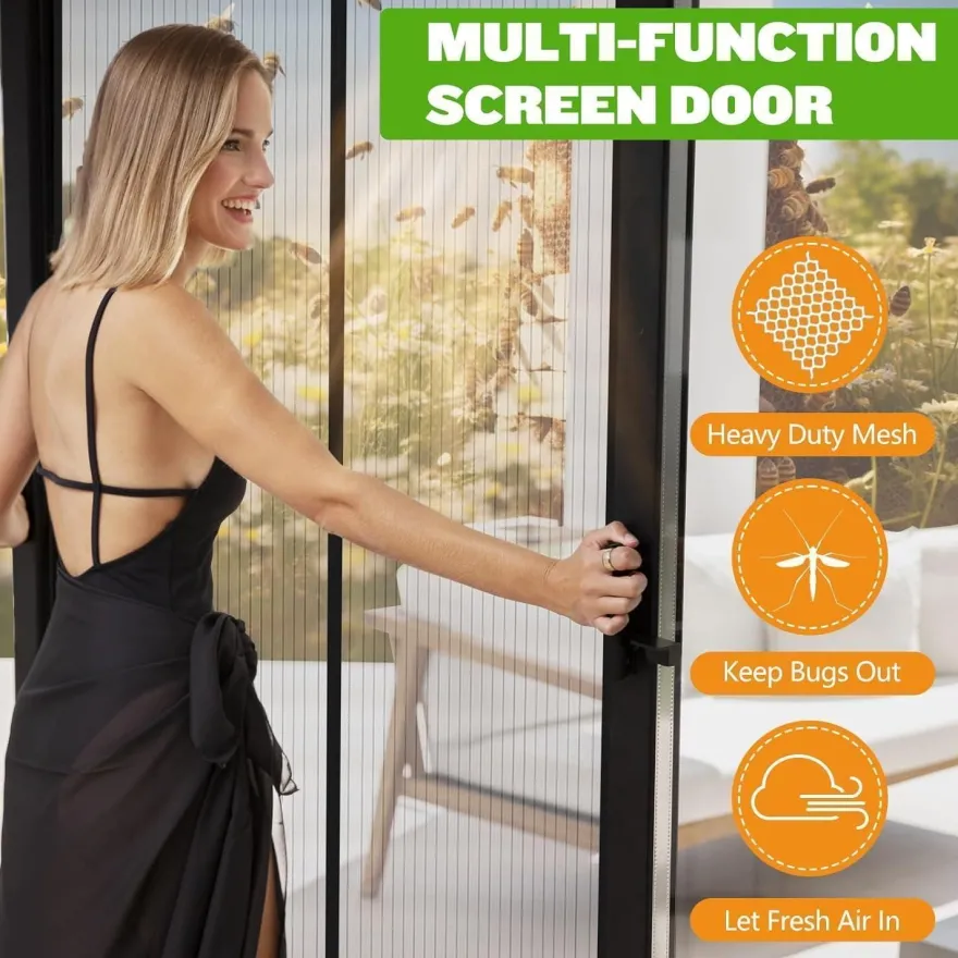 Flintronic Fliegengitter Tür Magnet 100x240cm - Insektenschutz Vorhang für