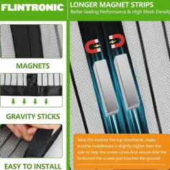 Flintronic Fliegengitter Tür Magnet 100x240cm - Insektenschutz Vorhang für