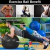 flintronic Gymnastikball 55cm Schwarz mit Fußpumpe - Anti-Burst, Yoga, Pilates
