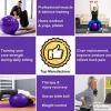 flintronic Gymnastikball 55cm Violett mit Fußpumpe - Anti-Burst, Yoga, Pilates
