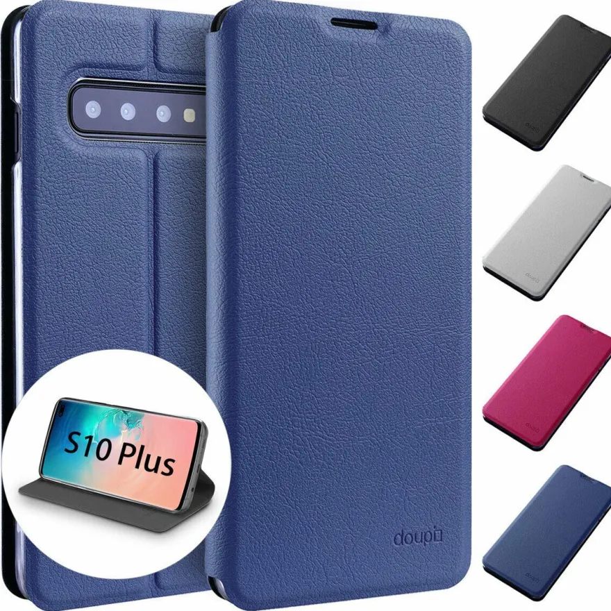 Flip Case Samsung S10 Plus Magnet Cover Aufstellbar Ständer Hülle Schale Folie