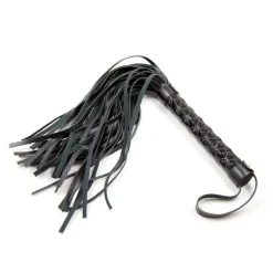 Flogger Diamond Pattern mit Metallbeschlägen 39 cm Schwarz