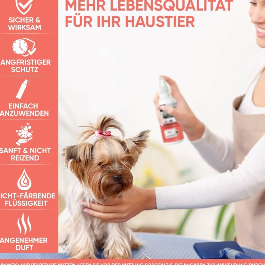 Floh & Zeckenschutz für Hunde & Katzen - 500ml Zeckenschutz mit Pfefferminz & Rizinus