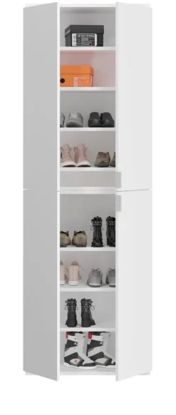 Flur Garderobe Set Garderobenschrank Schuhschrank weiß Hochglanz Spiegel SystemX
