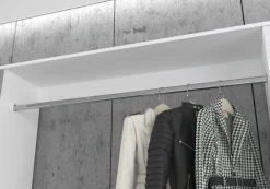 Flur Garderobe Set Garderobenschrank Schuhschrank weiß Hochglanz Spiegel SystemX