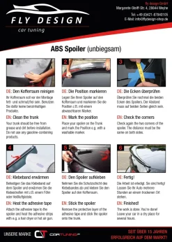 FLY für Mercedes w222 spoiler amg body kit lèvre trunk lip becquet aileron alettone