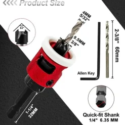 Focstol Bohrsenker mit Tiefenanschlag - 5er Set 4mm Kegelsenker mit 6,35mm