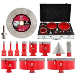 Focstol Diamant Fliesenbohrer Set 13-tlg. M14 für Porzellan, Keramik, Stein