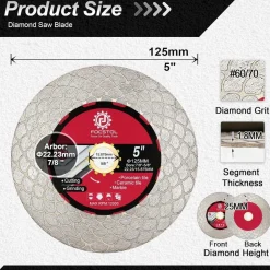 Focstol Diamant Trennscheibe 125mm - Fliesentrennscheibe für Porzellan