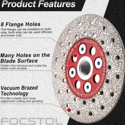 Focstol Diamant Trennscheibe 100mm Vakuumgelötet für Granit, Marmor, Fliesen