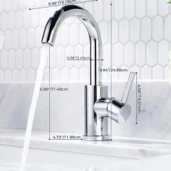Forious Hoch Bad Wasserhahn 360° Drehbar, Edelstahl Waschtischarmatur mit