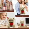Fouvin Teddybär Plüschbär mit Herz, 23 cm, Kuscheltier für Kinder und als