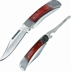 FoxOutdoor Taschenmesser HUNTER Metallgriff mit Holzeinlage