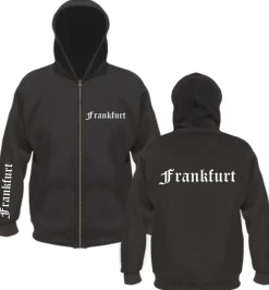 Frankfurt Kapuzenjacke - altdeutsch bedruckt - Sweatjacke Jacke Hoodie