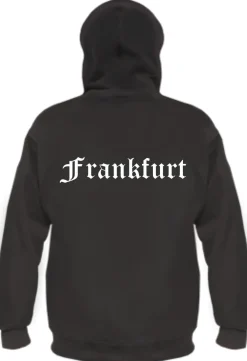 Frankfurt Kapuzenjacke - altdeutsch bedruckt - Sweatjacke Jacke Hoodie
