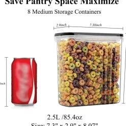 Frischhaltedosen Vorratsdosen Müsli Zucker Luftdicht Set 2,5 l 8 Stk