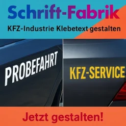 Für KFZ-Industrie Klebeschrift Klebetext Aufkleber Beschriftung selbst gestalten
